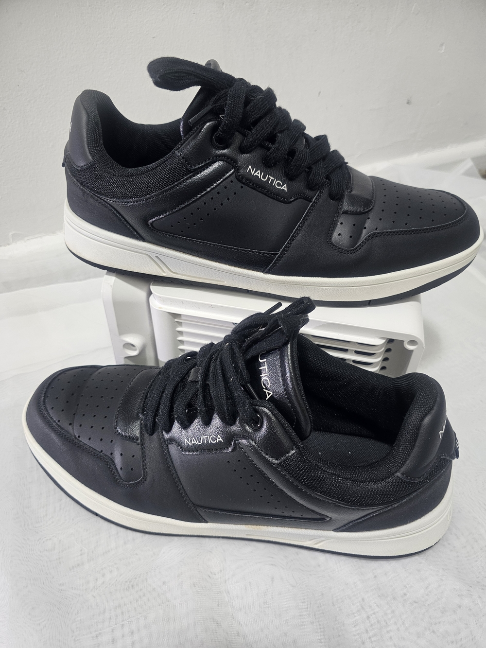 Nautica Men's Black Sneakers with White Sole